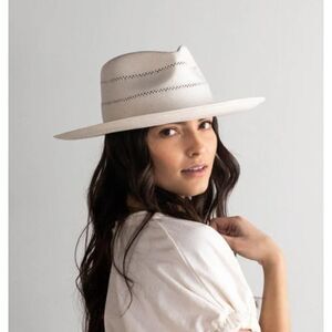 Gigi Pip Arlo Straw Teardrop Fedora Sz. 57(Medium)
